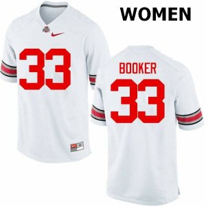 Women's Ohio State Buckeyes #33 Dante Booker White Nike NCAA College Football Jersey Fashion FGR5744SY